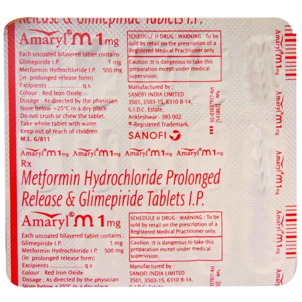 Amaryl M 1 mg Tablet