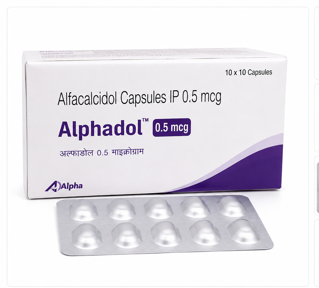 alphado Alfacalcidol 0.5mcg Composition in Alphadol Capsule