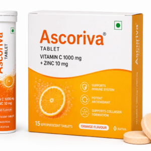 Ascoriva Tablet Vitamin C and Zinc Effervescent Tablets for Immunity, Antioxidant Protection and Daily Wellness