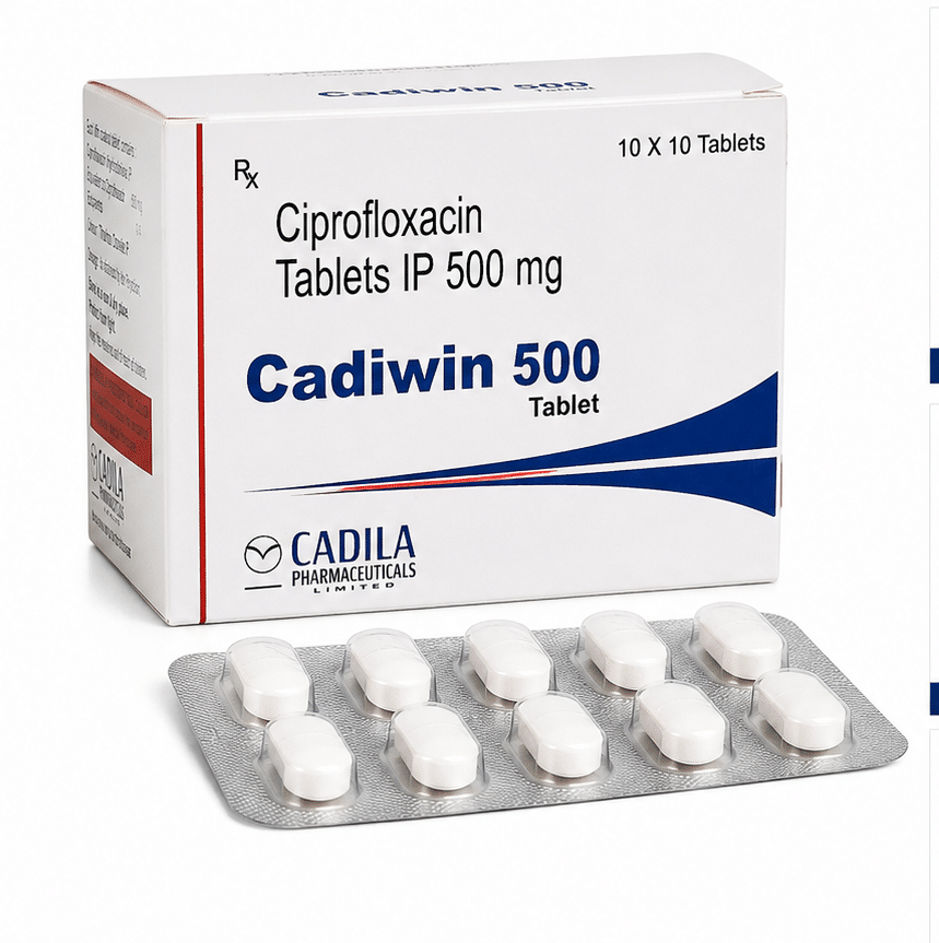 cadwin Cadiwin 500 Tablet (Ciprofloxacin 500mg) – Antibiotic Medicine for Bacterial Infections