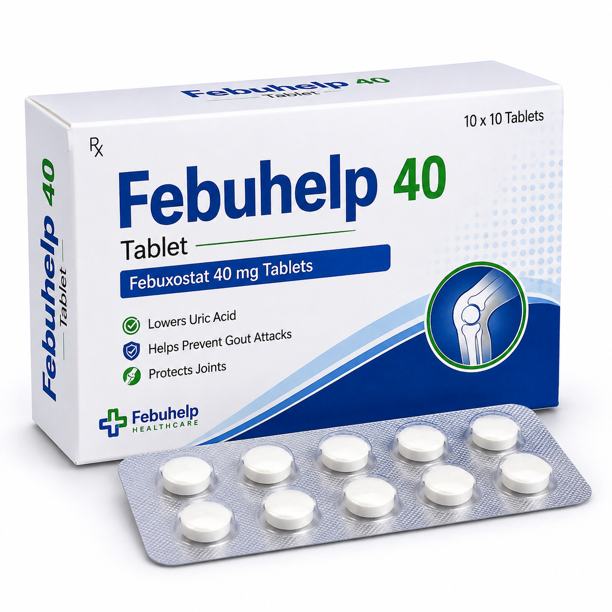 febuhelp Febuhelp 40 Tablet Febuxostat 40 mg for High Uric Acid and Chronic Gout