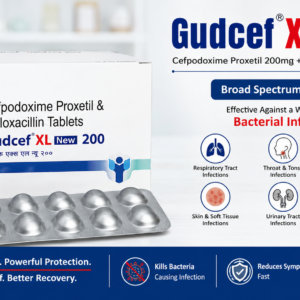 Gudcef XL New 200 Tablet Cefpodoxime 200mg Dicloxacillin 500mg