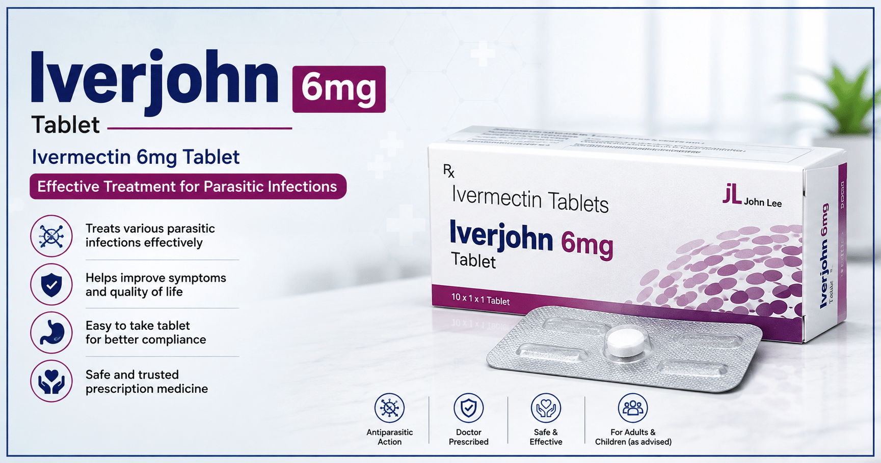 iverjohn Iverjohn 3mg Tablet Ivermectin 3mg Antiparasitic Medicine