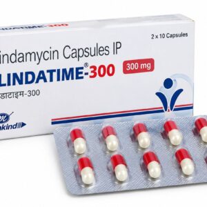 Clindatime-300 Capsule 300mg Clindamycin Mankind Pharma box and capsule strip