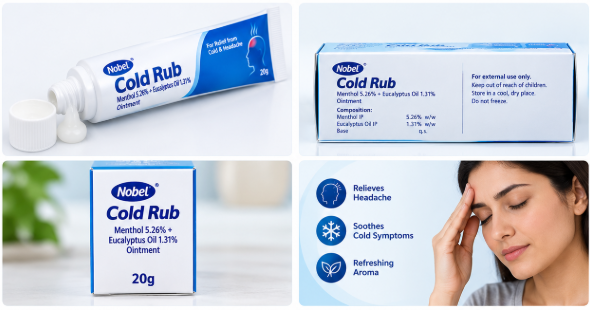 cold rub image Nobel Cold Rub 20g ointment tube and box