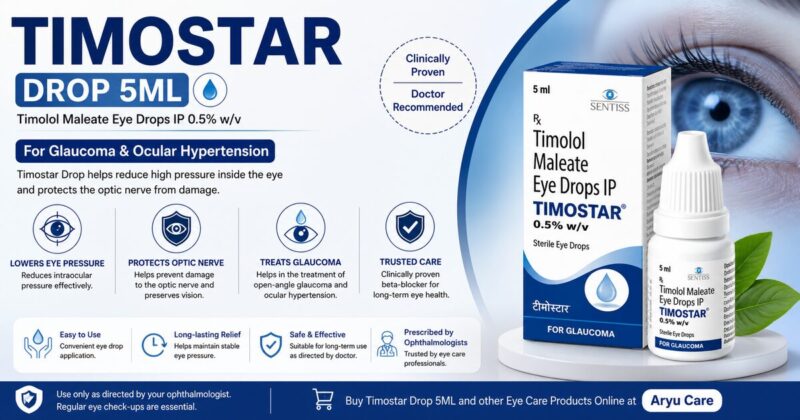 Timostar Drop 5ML eye drops for glaucoma and increased eye pressure